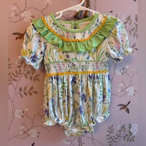 Marie Nicole smck Spring Floral bubble Romper